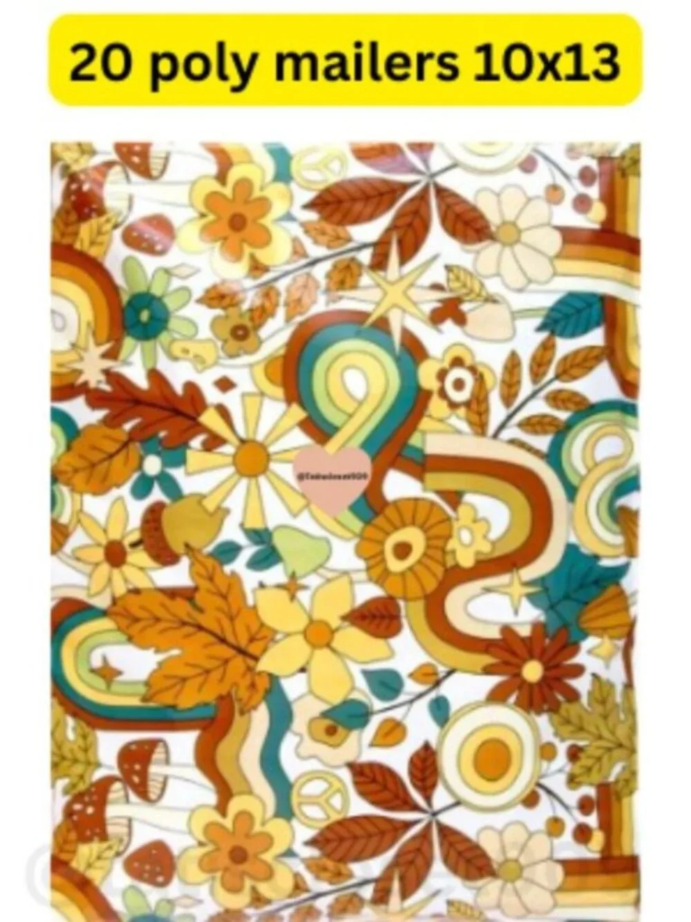20 Hippie Vibes poly mailers shipping bags size 10x13